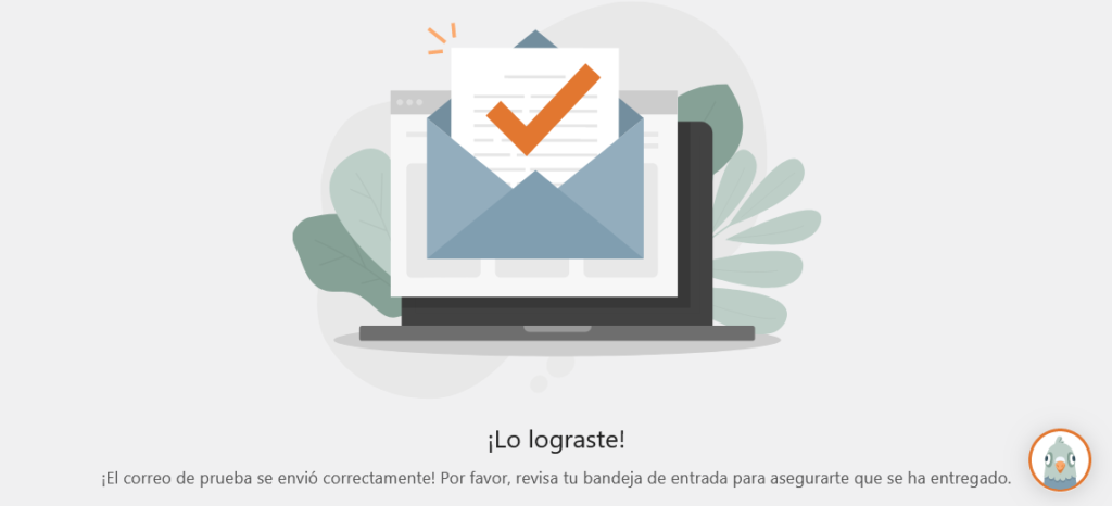envió de correo exitoso