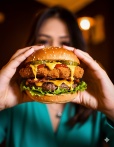 Foto de una Hamburguesa hecha con Inteligencia Artificial