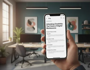 Usuario leyendo contenido generado con el plugin AIBlogger para WordPress en un móvil.