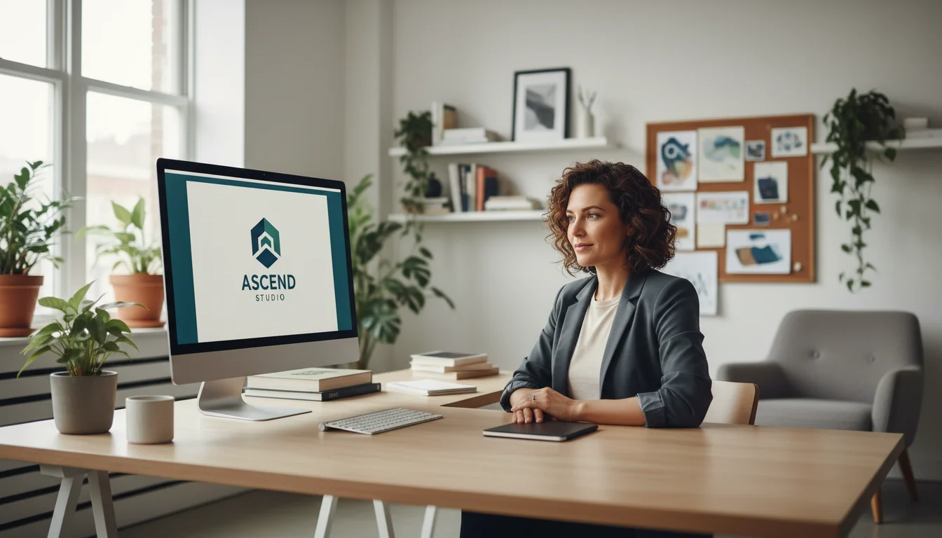 Emprendedor superando el síndrome del impostor en su oficina creativa