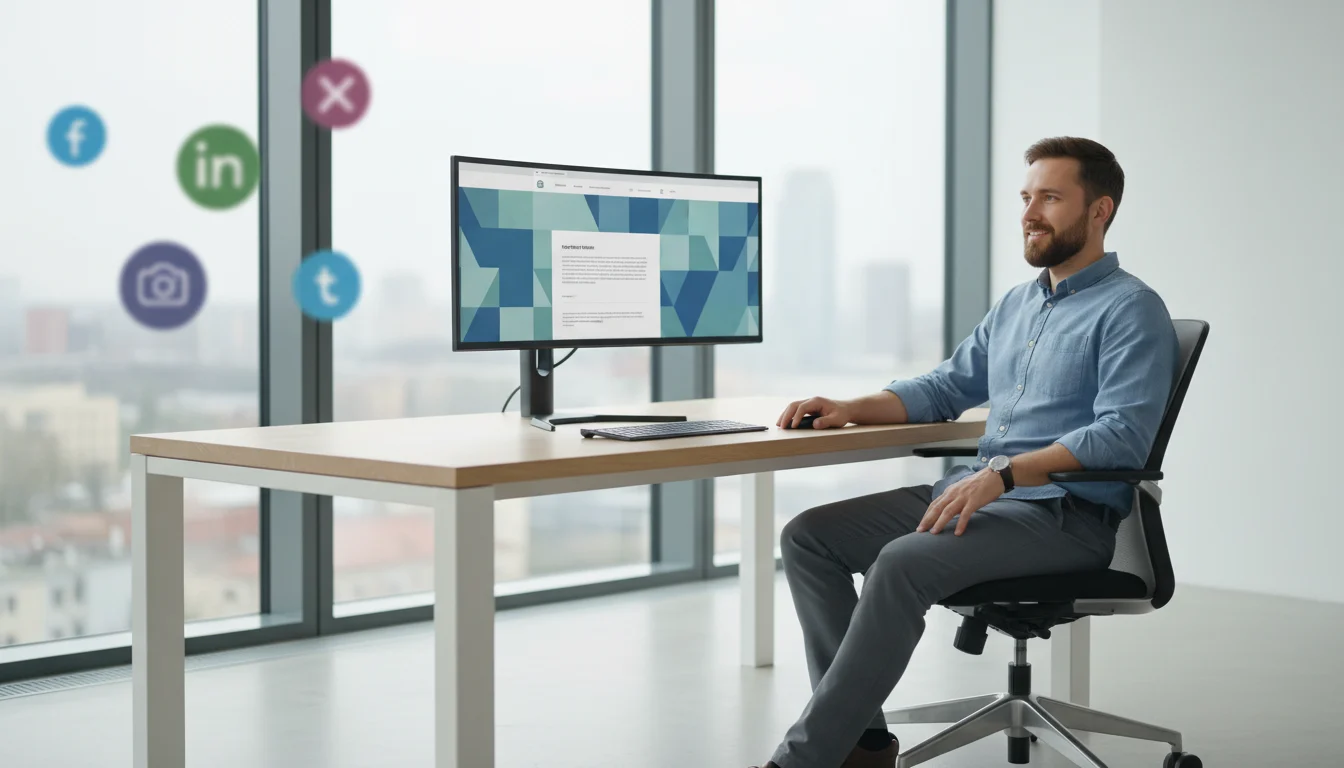 Emprendedor gestionando su sitio web propio para tener el control de su negocio digital.