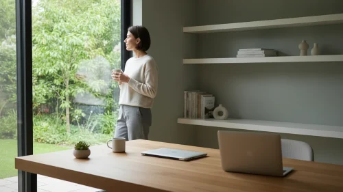 Emprendedor descansando en su oficina para evitar la productividad tóxica y fomentar la creatividad