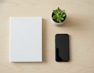 Escritorio organizado que representa el descanso estratégico y la productividad tóxica en emprendedores