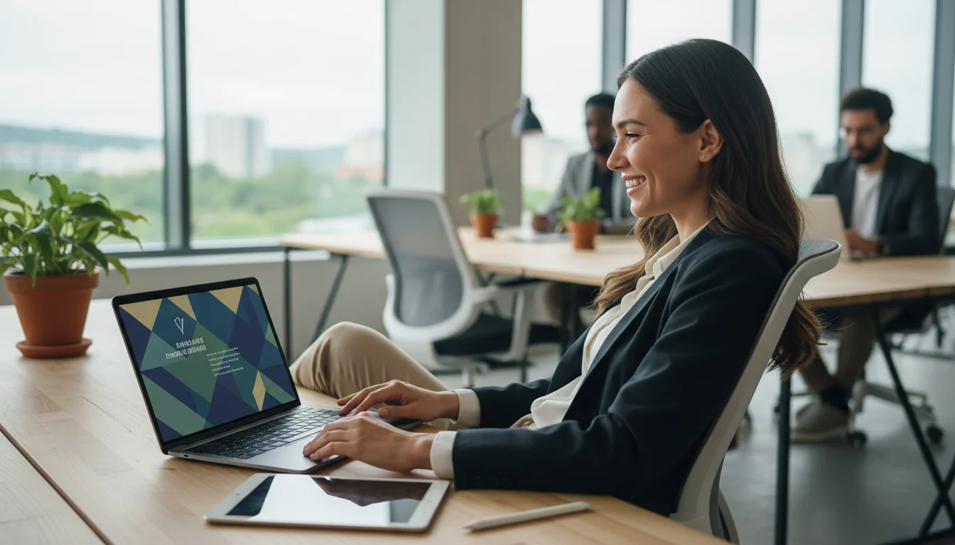 Emprendedor exitoso aprendiendo a delegar y confiando en su equipo creativo