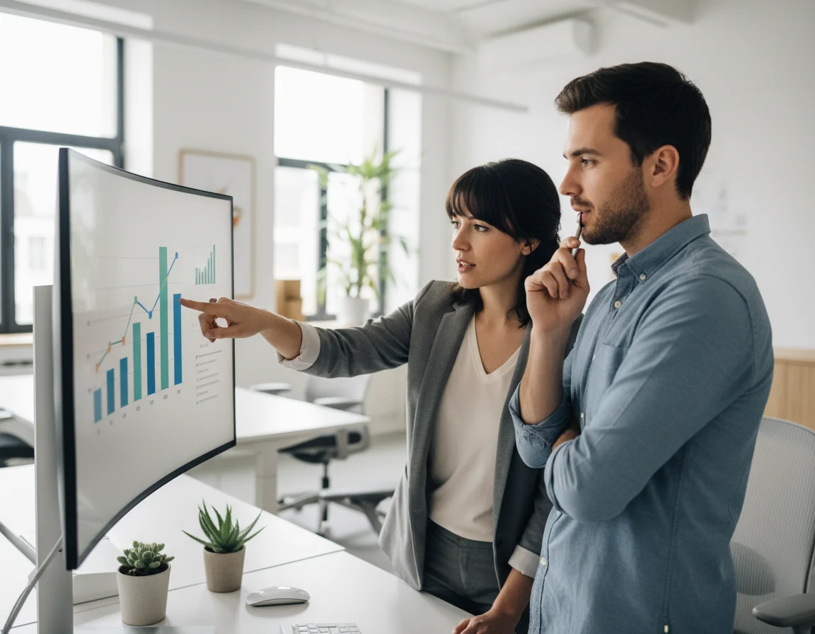 Equipo de trabajo colaborando y delegando tareas en un entorno profesional