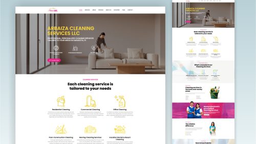 desarrollo web Arbaiza Cleaning Services LLC