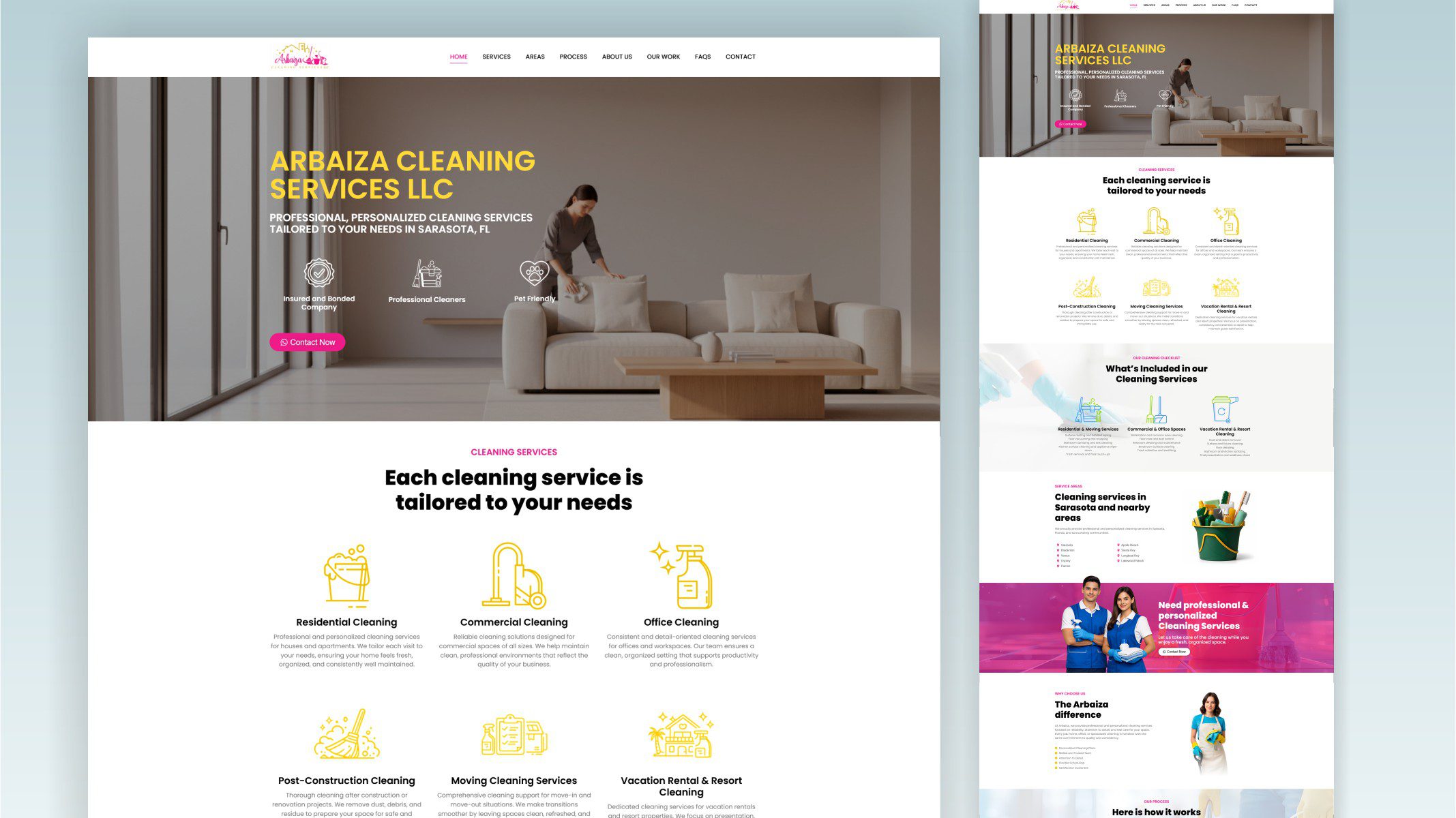 desarrollo web Arbaiza Cleaning Services LLC