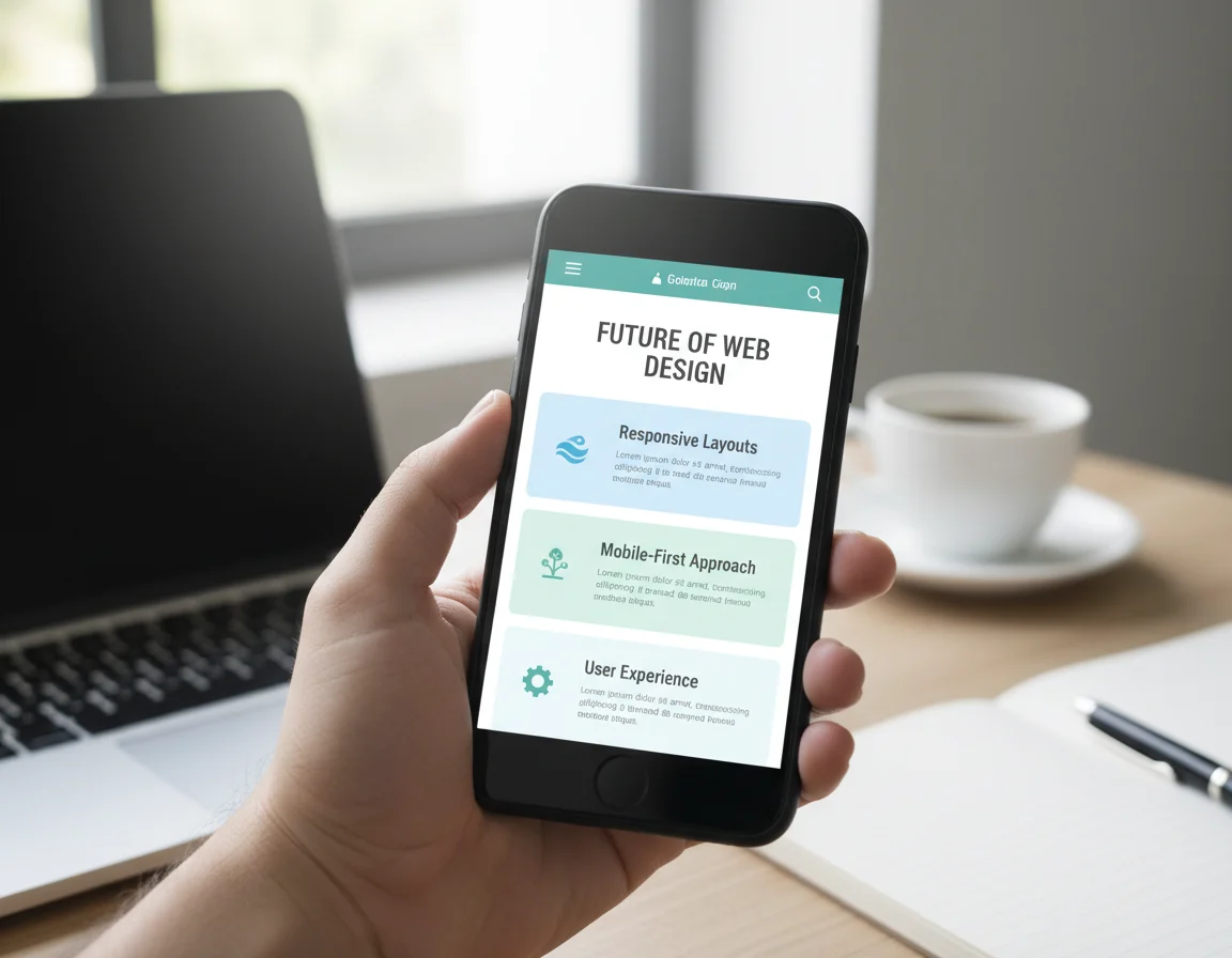 Ejemplo de diseño web responsivo en teléfono móvil para no perder credibilidad