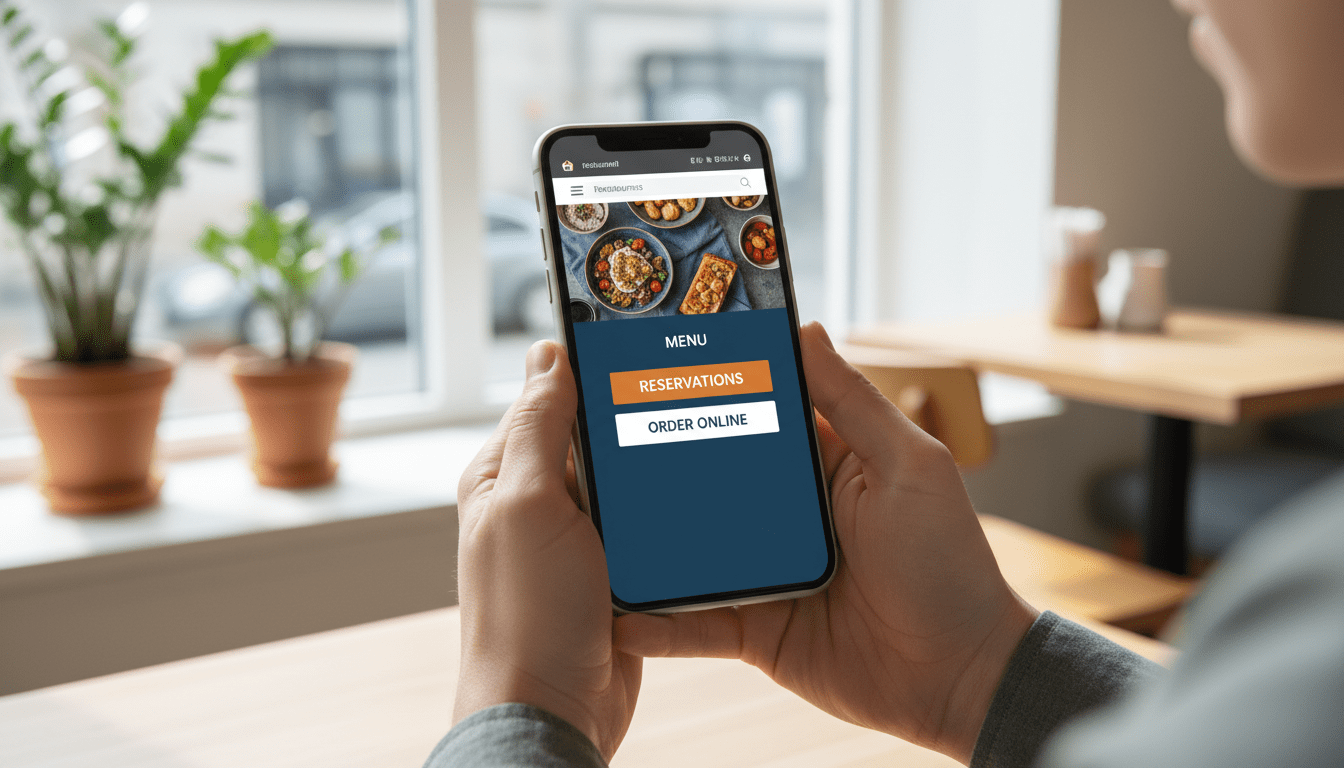 Persona navegando por un diseño web accesible desde su teléfono móvil.