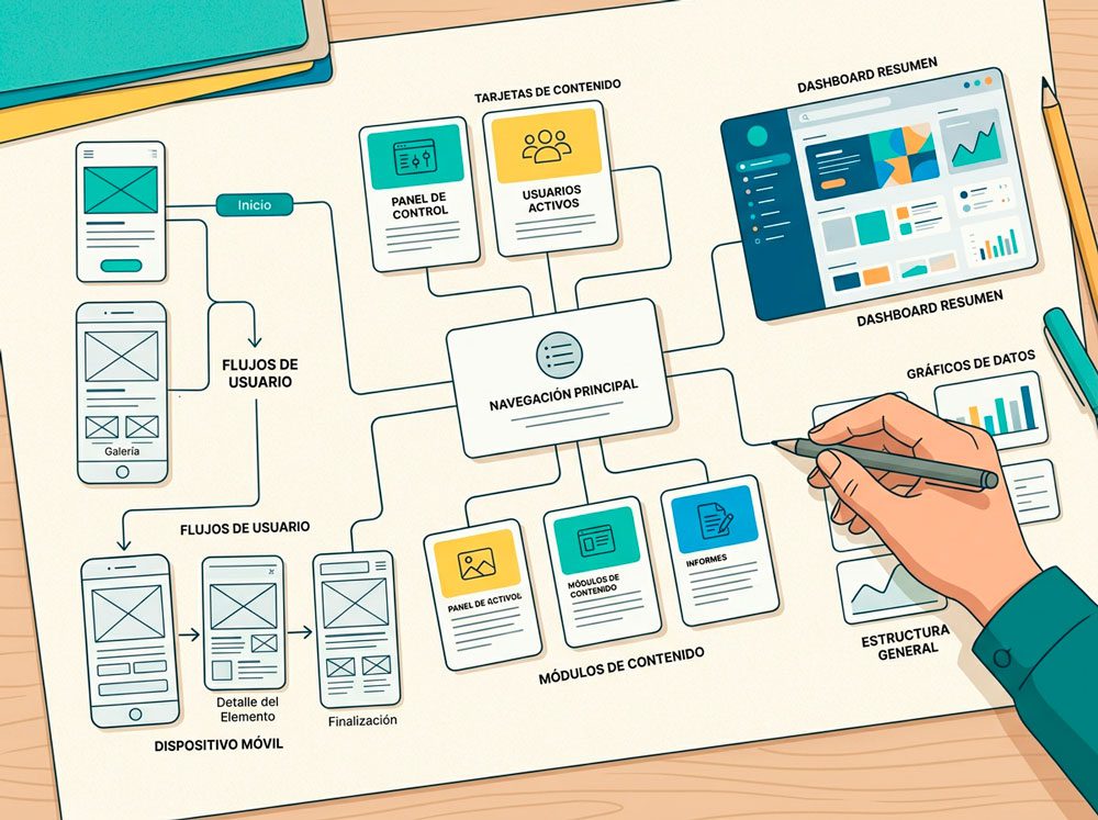 Mapa de arquitectura de información para una web con enfoque UI/UX y SEO